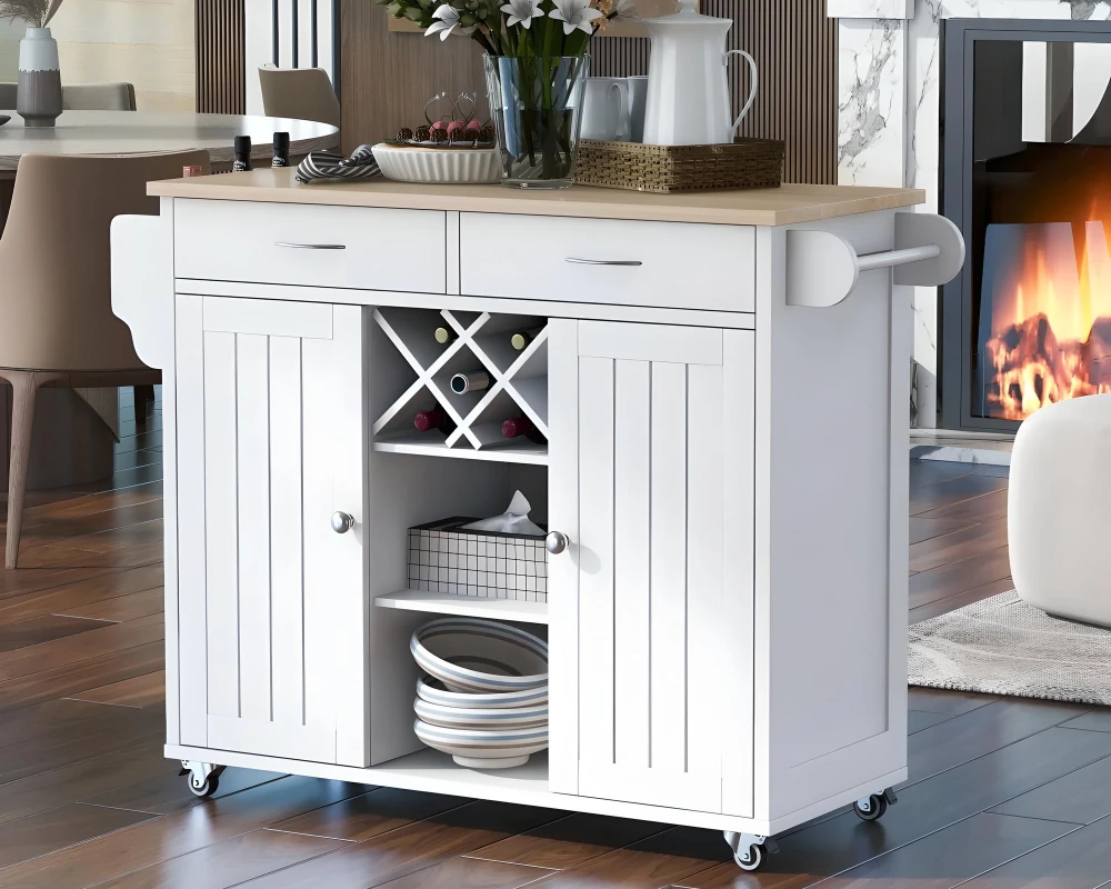 kitchen cart stainless steel top
